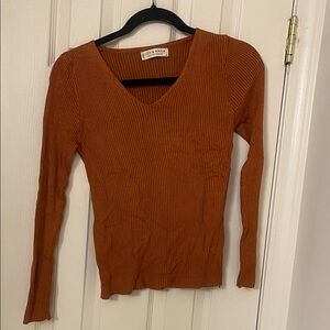 Jon & Anna Rust V-Neck Sweater